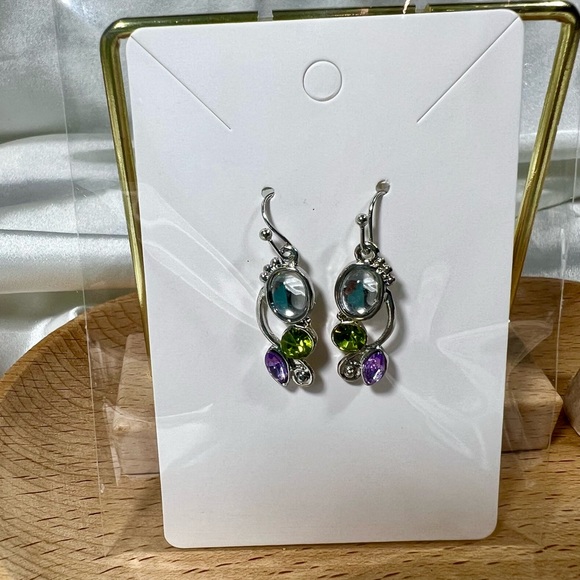 Green Purple Earrings Only - Picture 4 of 6